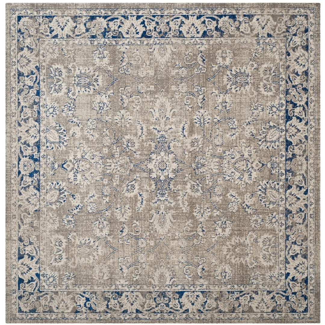 SAFAVIEH Patina Collection PTN324B Taupe / Blue Rug Image 6