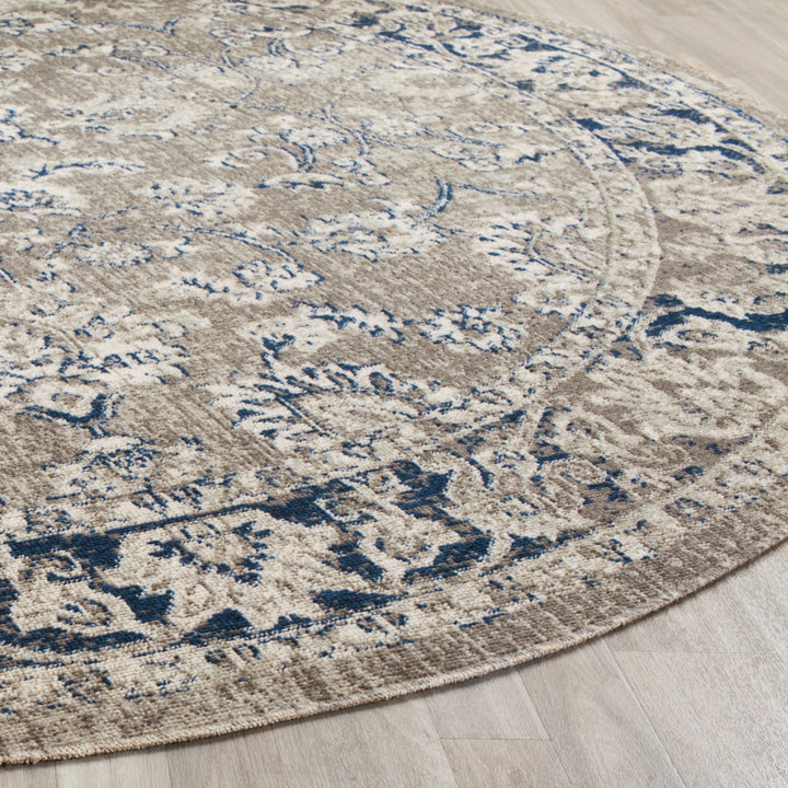 SAFAVIEH Patina Collection PTN324B Taupe / Blue Rug Image 7