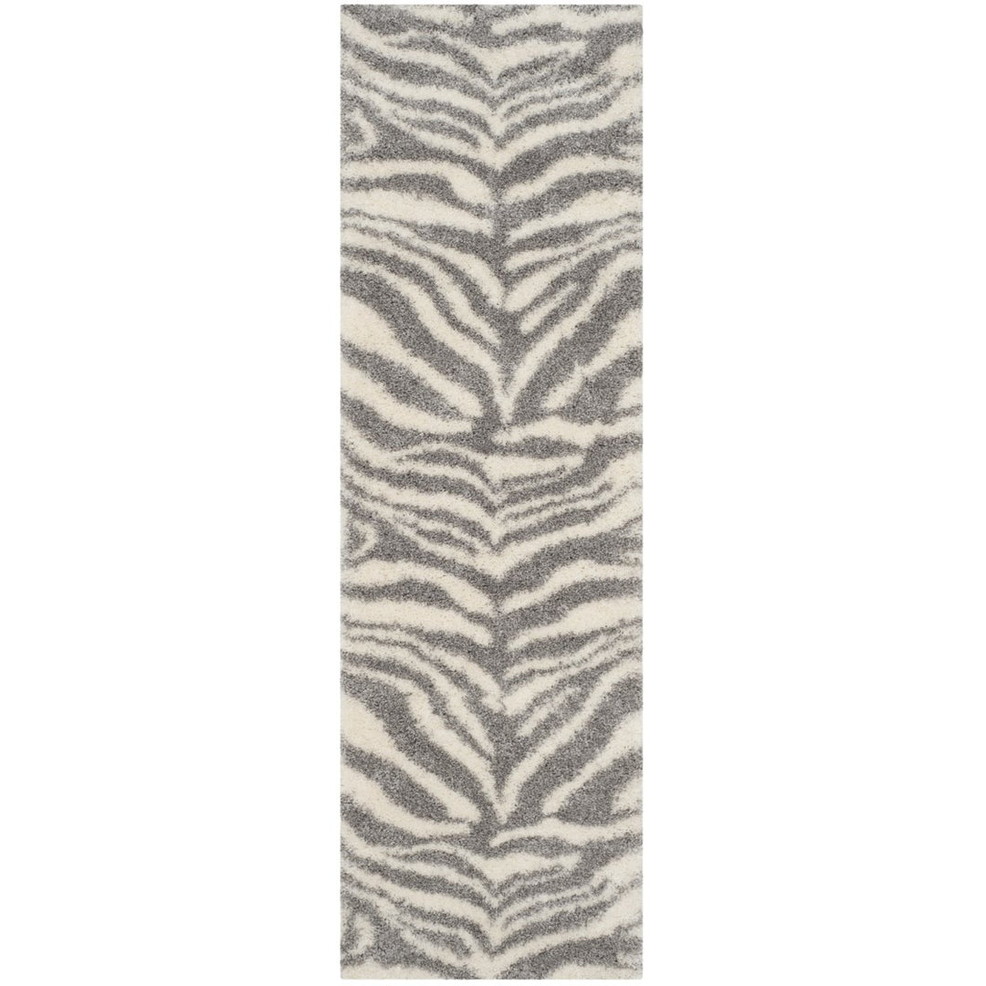 SAFAVIEH Portofino Shag Collection PTS215A Ivory/Grey Rug Image 1