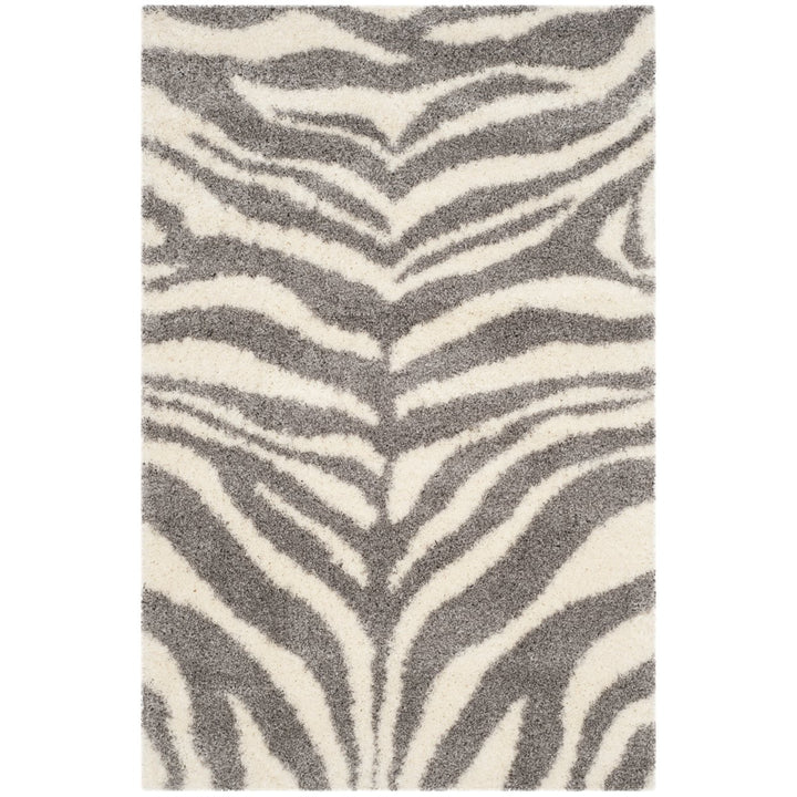 SAFAVIEH Portofino Shag Collection PTS215A Ivory/Grey Rug Image 1