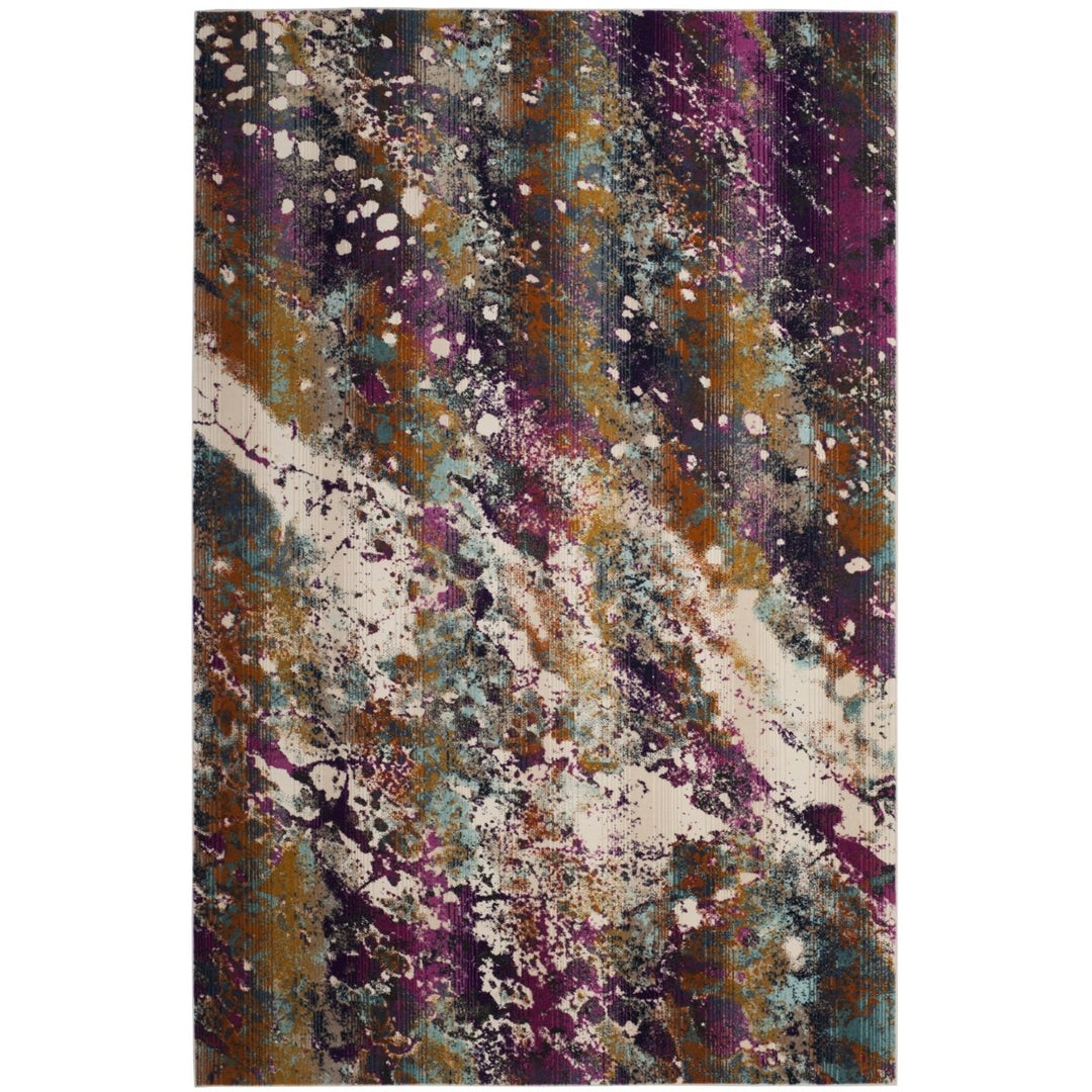 SAFAVIEH Radiance Collection RAD111A Cream / Magenta Rug Image 1