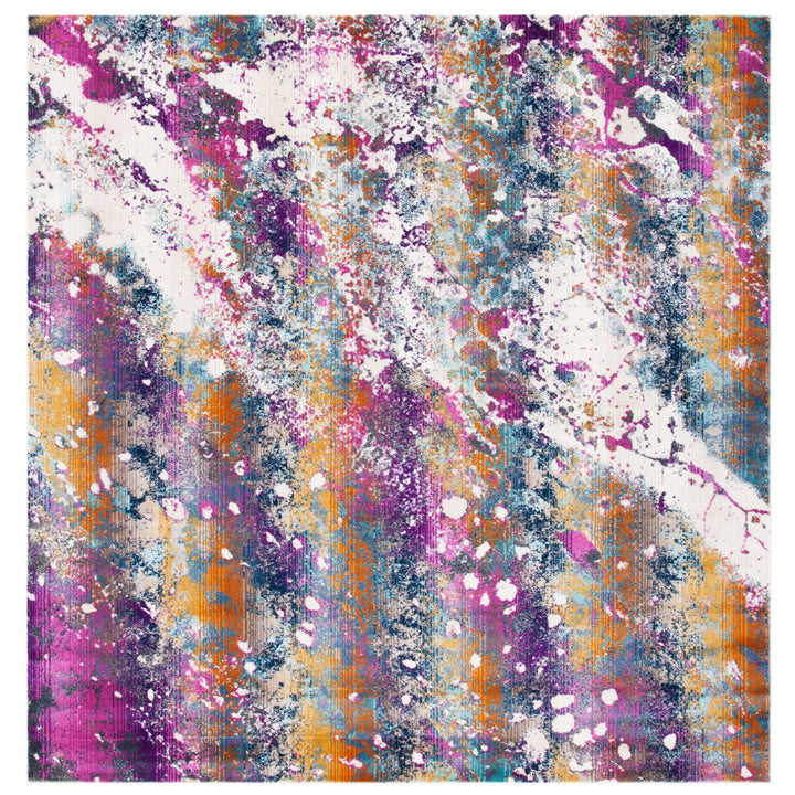 SAFAVIEH Radiance Collection RAD111A Cream / Magenta Rug Image 6