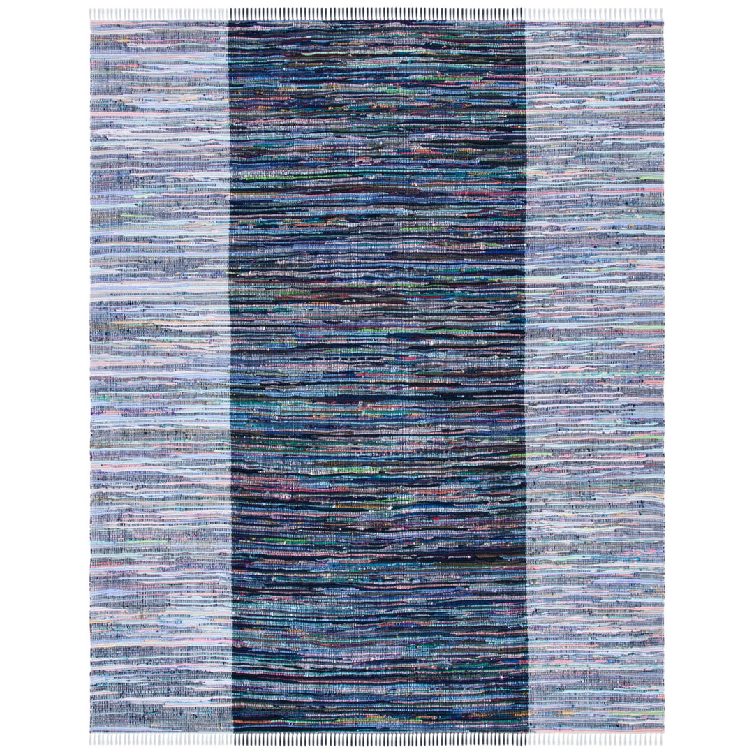 SAFAVIEH Rag Rug RAR122F Handwoven Grey / Black Rug Image 1