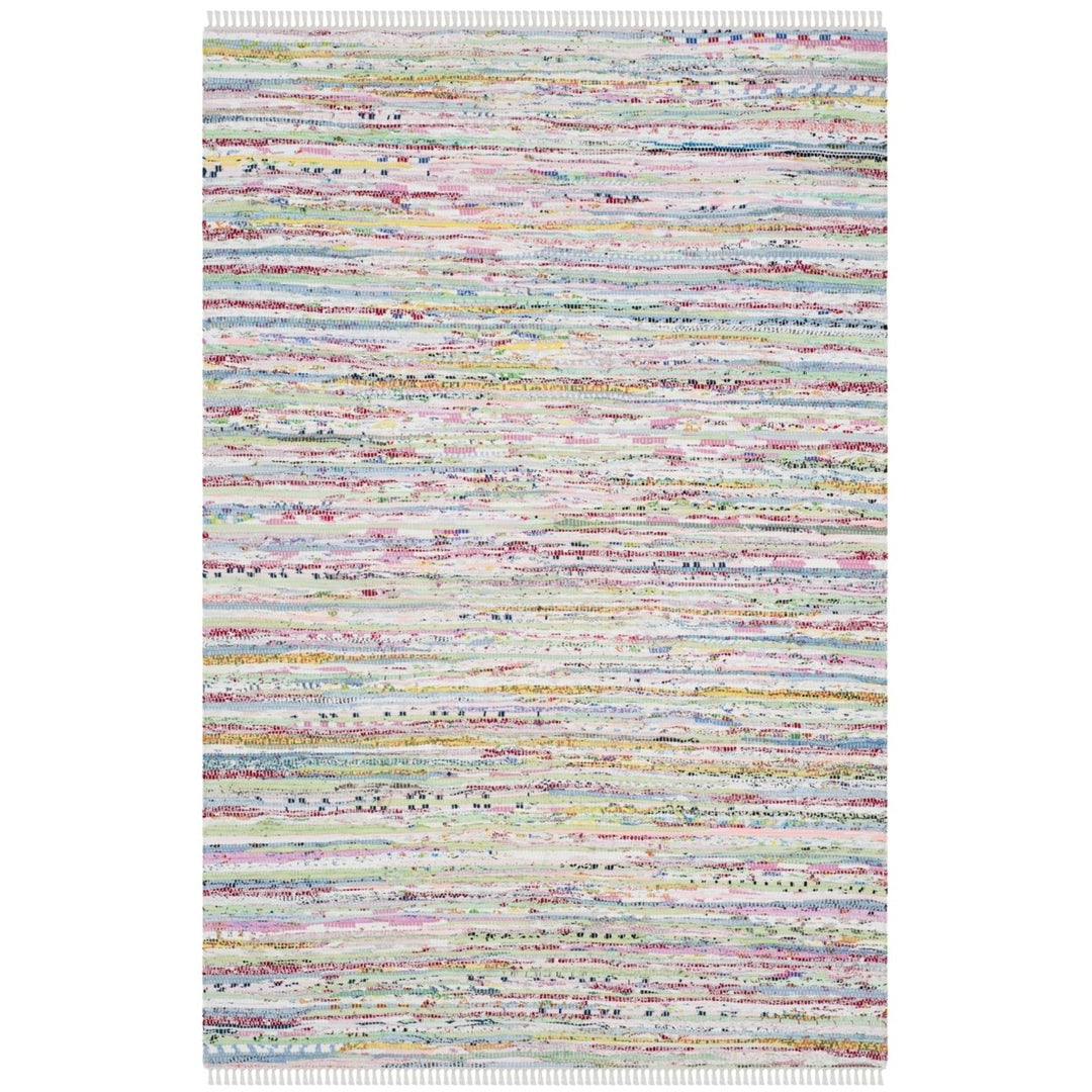 SAFAVIEH Rag Rug RAR125D Light Green / Multi Rug Image 1