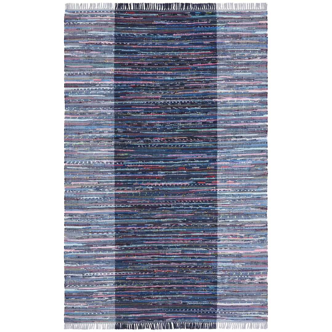 SAFAVIEH Rag Rug RAR122F Handwoven Grey / Black Rug Image 9