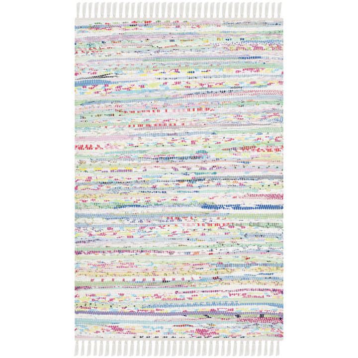 SAFAVIEH Rag Rug RAR125D Light Green / Multi Rug Image 5