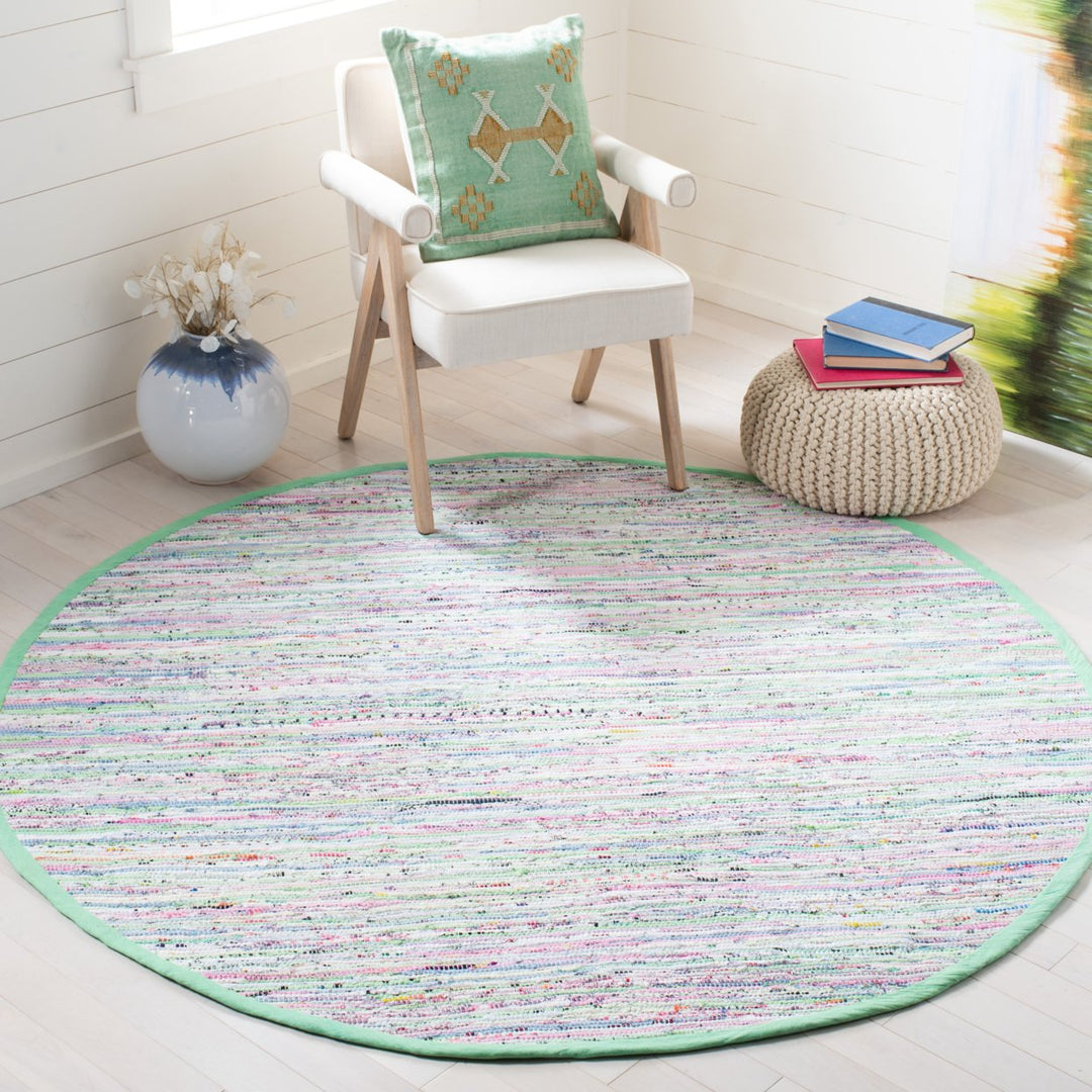 SAFAVIEH Rag Rug RAR125D Light Green / Multi Rug Image 11