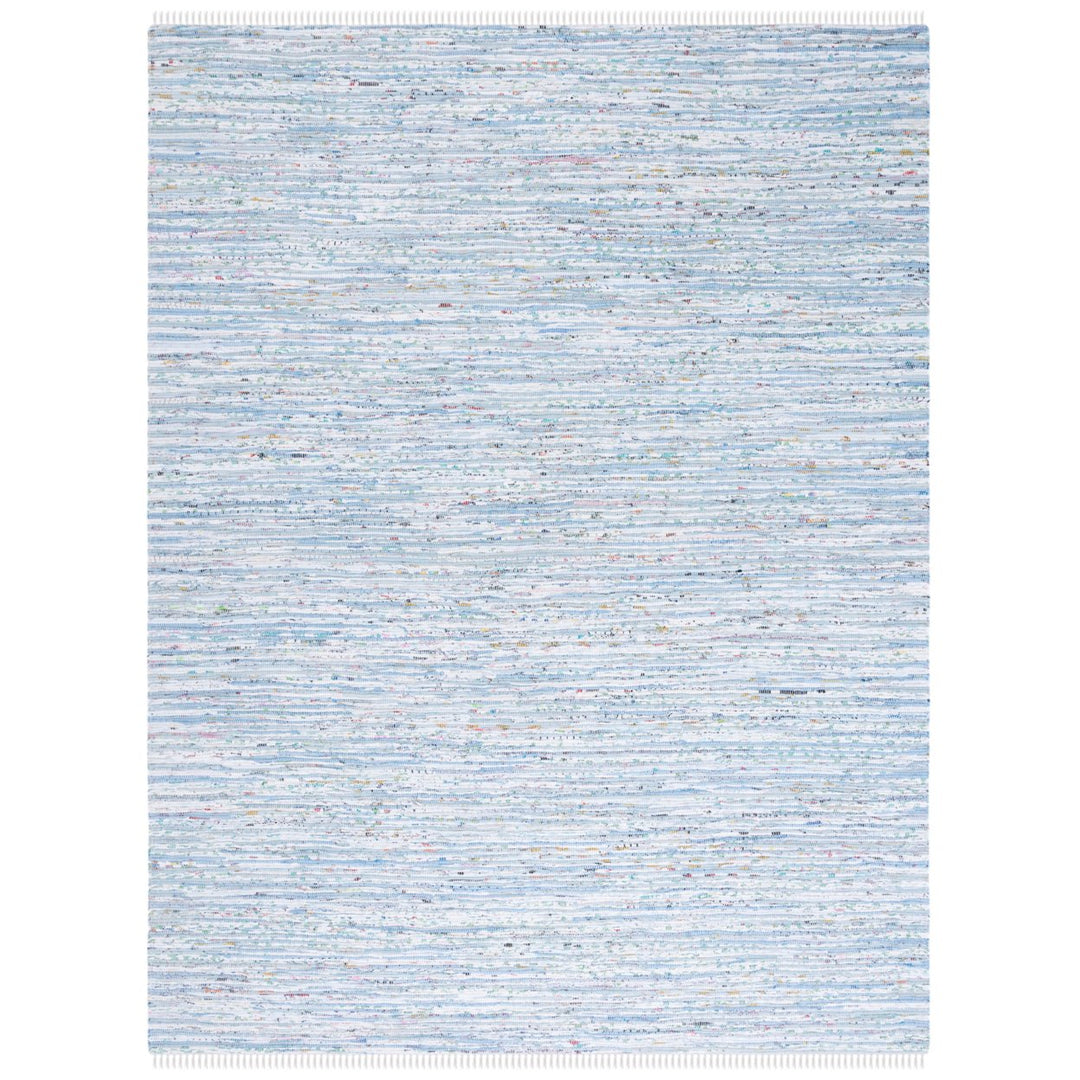 SAFAVIEH Rag Rug RAR125A Handwoven Light Blue /Multi Rug Image 1