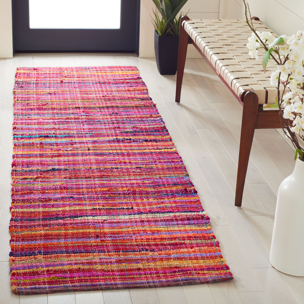 SAFAVIEH Rag Rug RAR240D Handwoven Red / Multi Rug Image 2