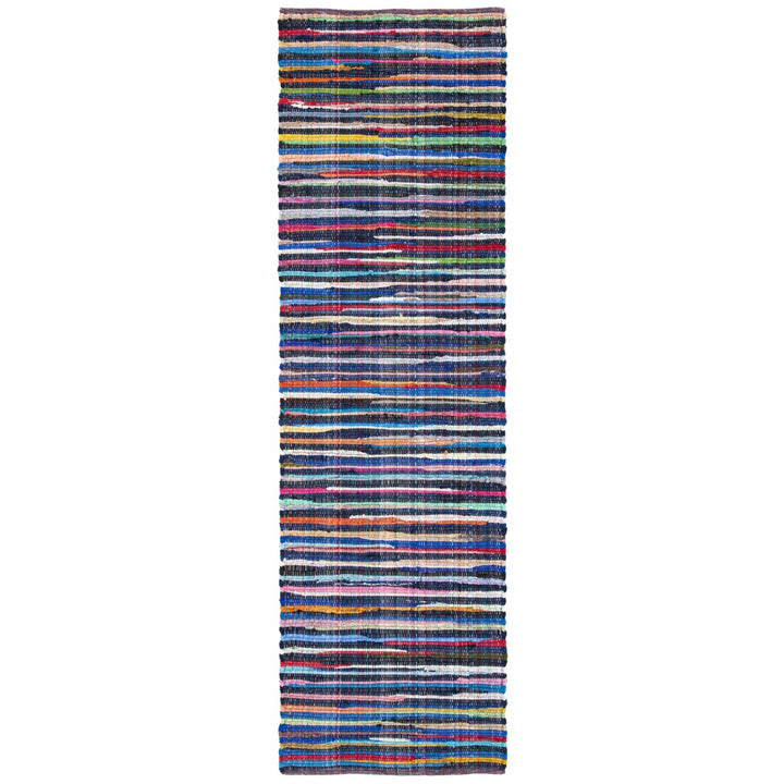 SAFAVIEH Rag Rug RAR240B Handwoven Blue / Multi Rug Image 1