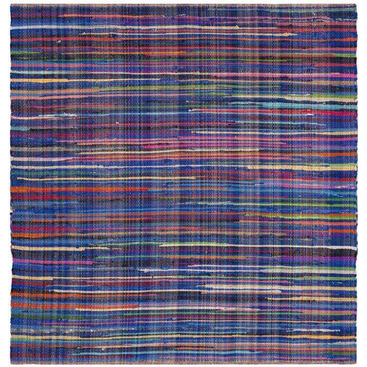 SAFAVIEH Rag Rug RAR240B Handwoven Blue / Multi Rug Image 1