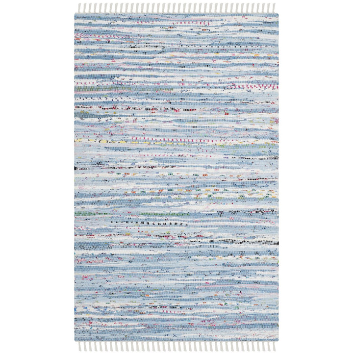 SAFAVIEH Rag Rug RAR125A Handwoven Light Blue /Multi Rug Image 3