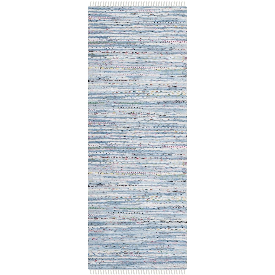 SAFAVIEH Rag Rug RAR125A Handwoven Light Blue /Multi Rug Image 4