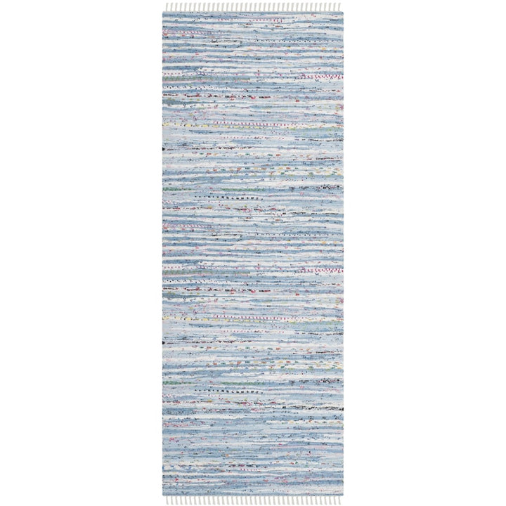 SAFAVIEH Rag Rug RAR125A Handwoven Light Blue /Multi Rug Image 1