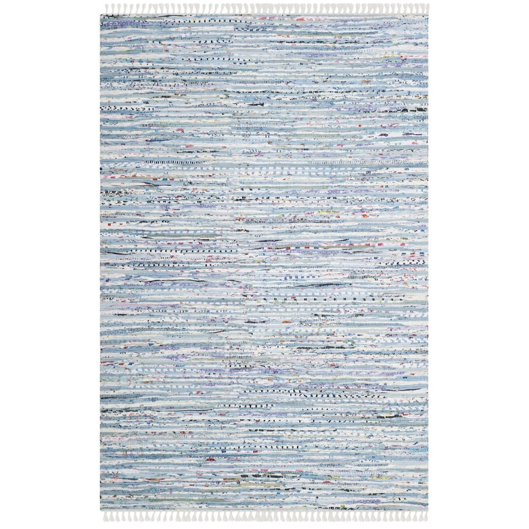 SAFAVIEH Rag Rug RAR125A Handwoven Light Blue /Multi Rug Image 5