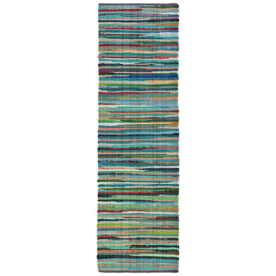 SAFAVIEH Rag Rug RAR240E Handwoven Green / Multi Rug Image 1