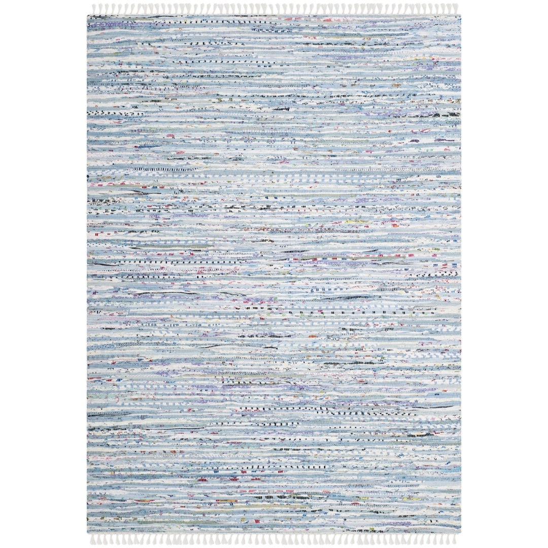 SAFAVIEH Rag Rug RAR125A Handwoven Light Blue /Multi Rug Image 6