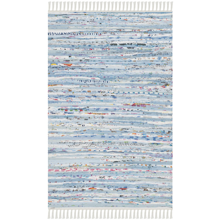 SAFAVIEH Rag Rug RAR125A Handwoven Light Blue /Multi Rug Image 7