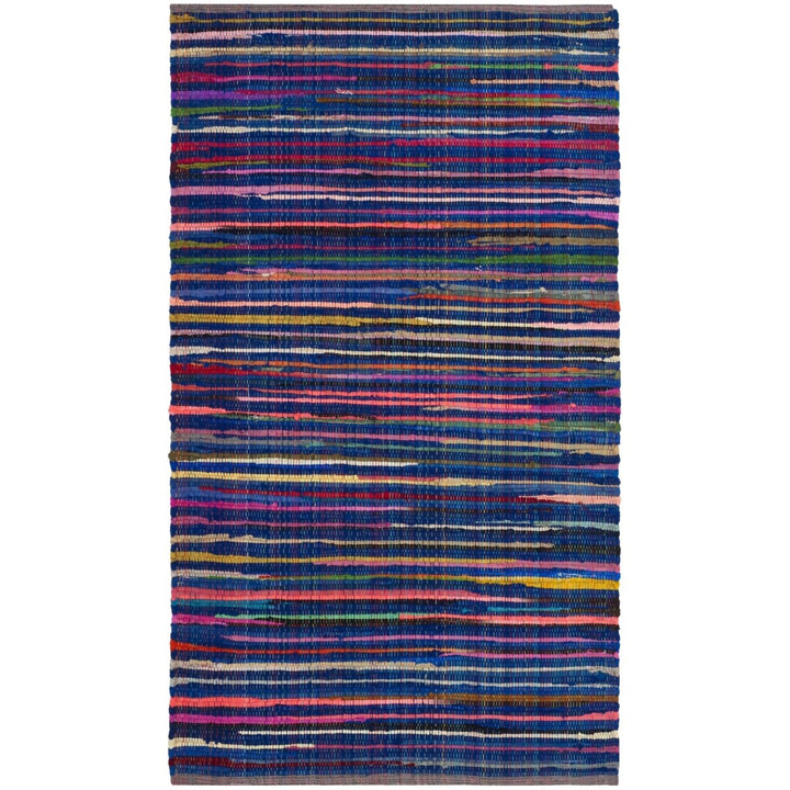 SAFAVIEH Rag Rug RAR240B Handwoven Blue / Multi Rug Image 1