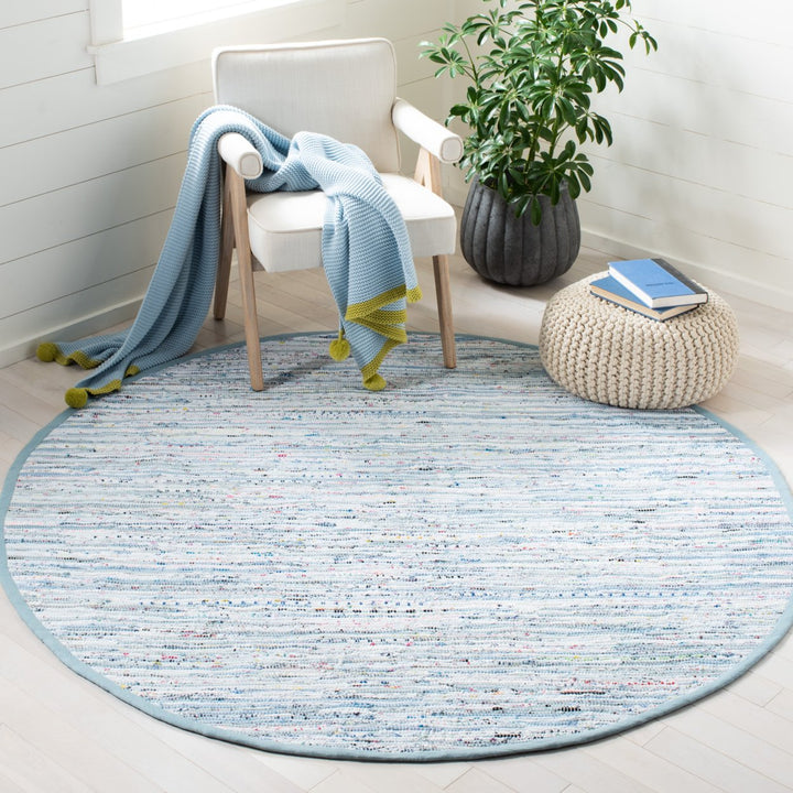 SAFAVIEH Rag Rug RAR125A Handwoven Light Blue /Multi Rug Image 10