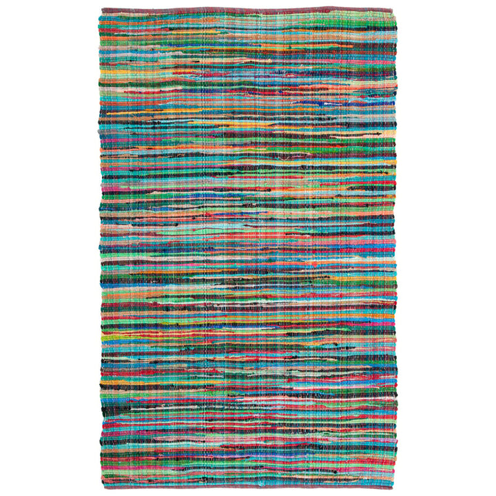 SAFAVIEH Rag Rug RAR240E Handwoven Green / Multi Rug Image 1