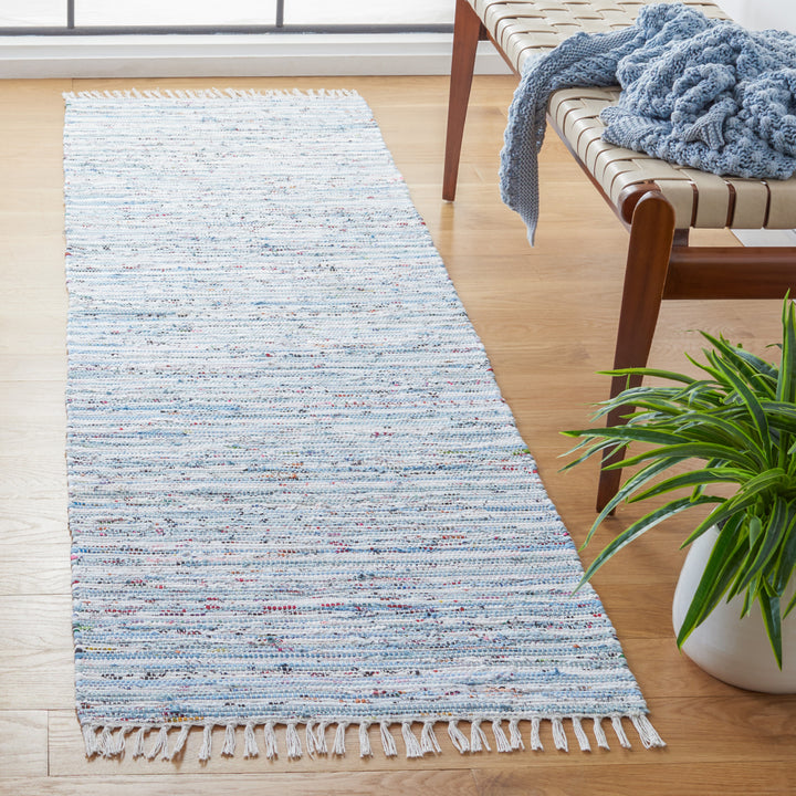 SAFAVIEH Rag Rug RAR125A Handwoven Light Blue /Multi Rug Image 11