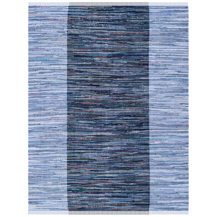 SAFAVIEH Rag Rug RAR122N Handwoven Navy / Blue Rug Image 1