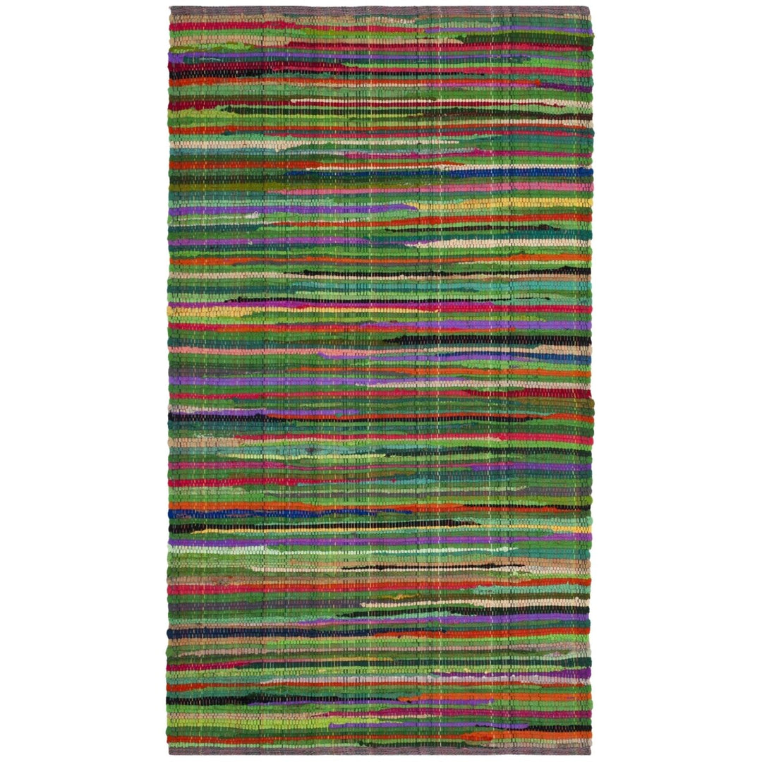 SAFAVIEH Rag Rug RAR240E Handwoven Green / Multi Rug Image 1