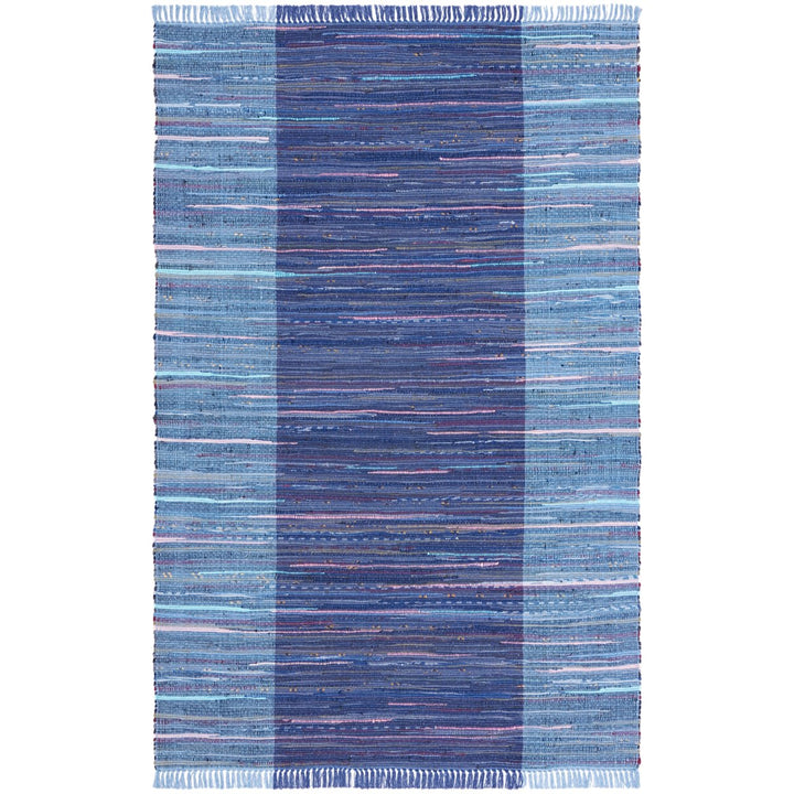 SAFAVIEH Rag Rug RAR122N Handwoven Navy / Blue Rug Image 1