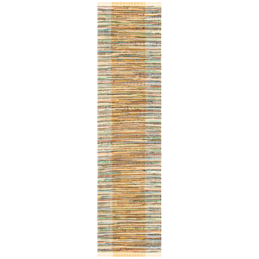 SAFAVIEH Rag Rug RAR122P Handwoven Rust / Gold Rug Image 5