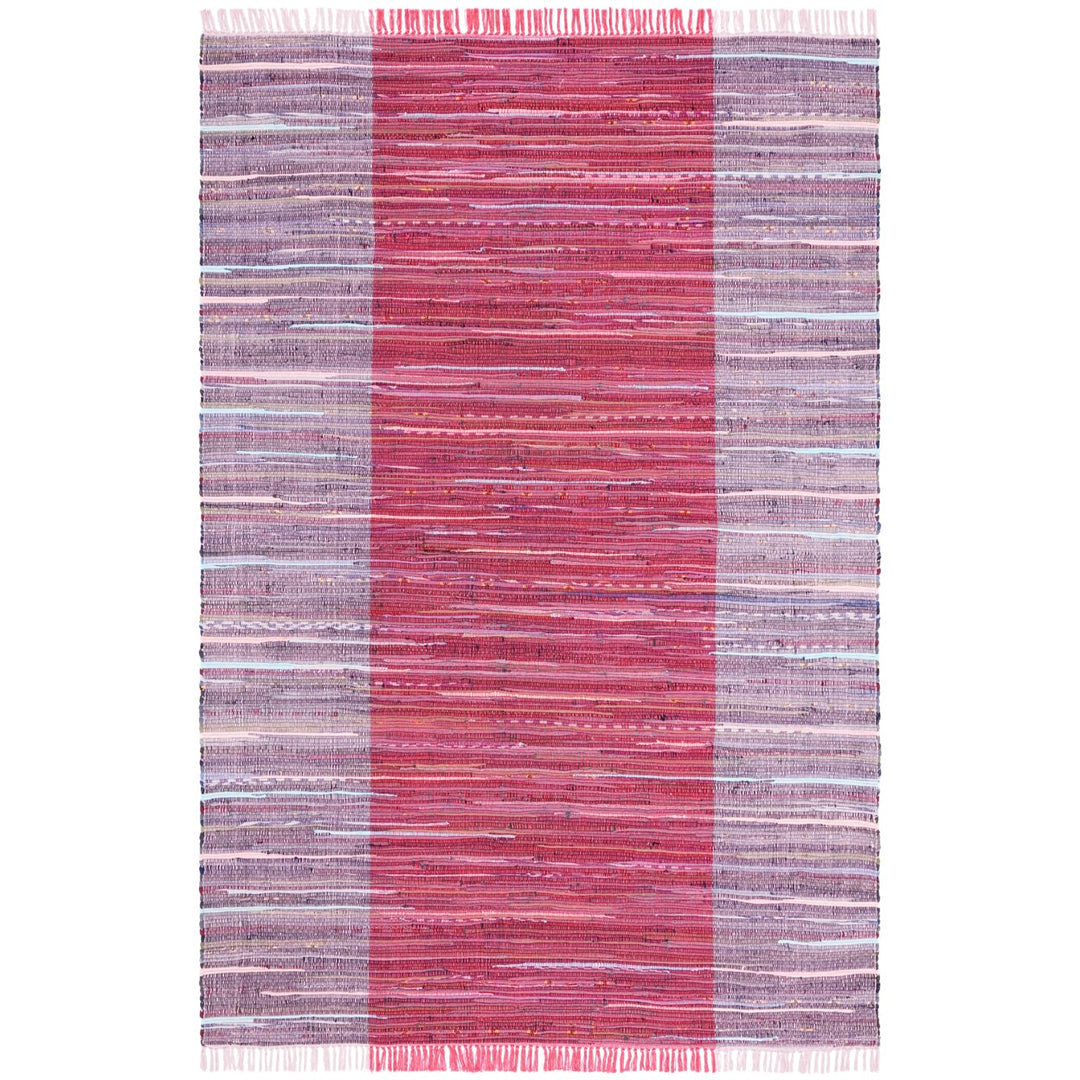 SAFAVIEH Rag Rug RAR122Q Handwoven Red / Grey Rug Image 1