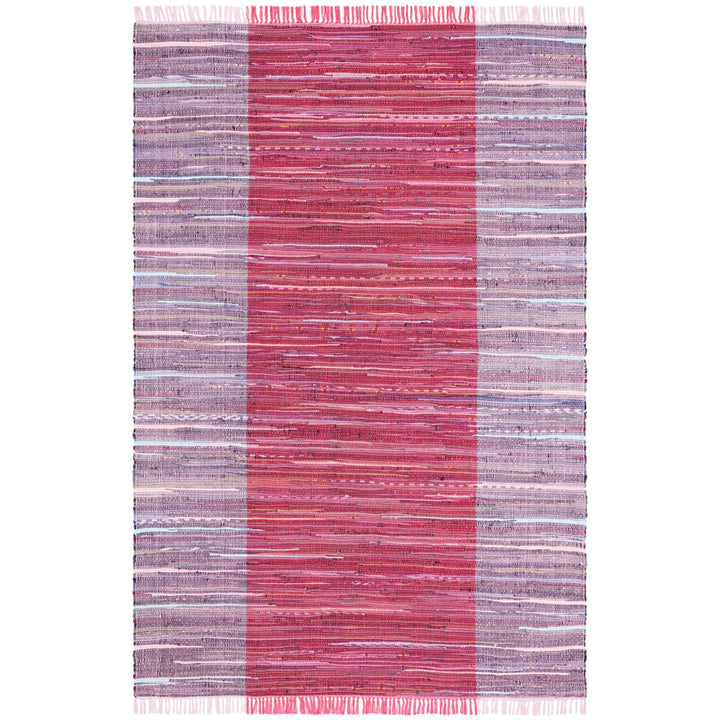 SAFAVIEH Rag Rug RAR122Q Handwoven Red / Grey Rug Image 1