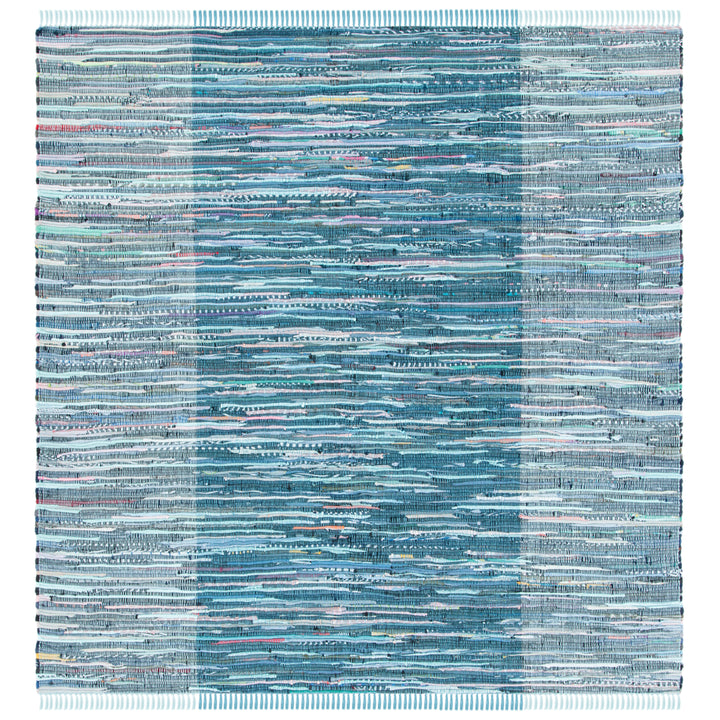 SAFAVIEH Rag Rug RAR122M Handwoven Light Blue / Grey Rug Image 10