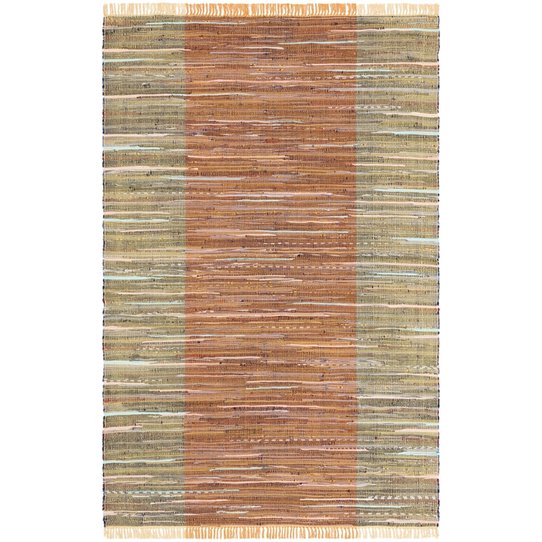 SAFAVIEH Rag Rug RAR122P Handwoven Rust / Gold Rug Image 9