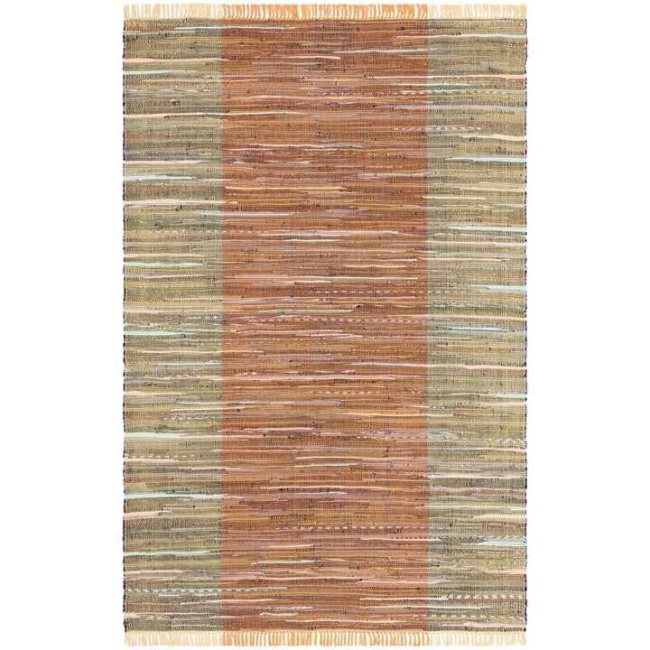 SAFAVIEH Rag Rug RAR122P Handwoven Rust / Gold Rug Image 1