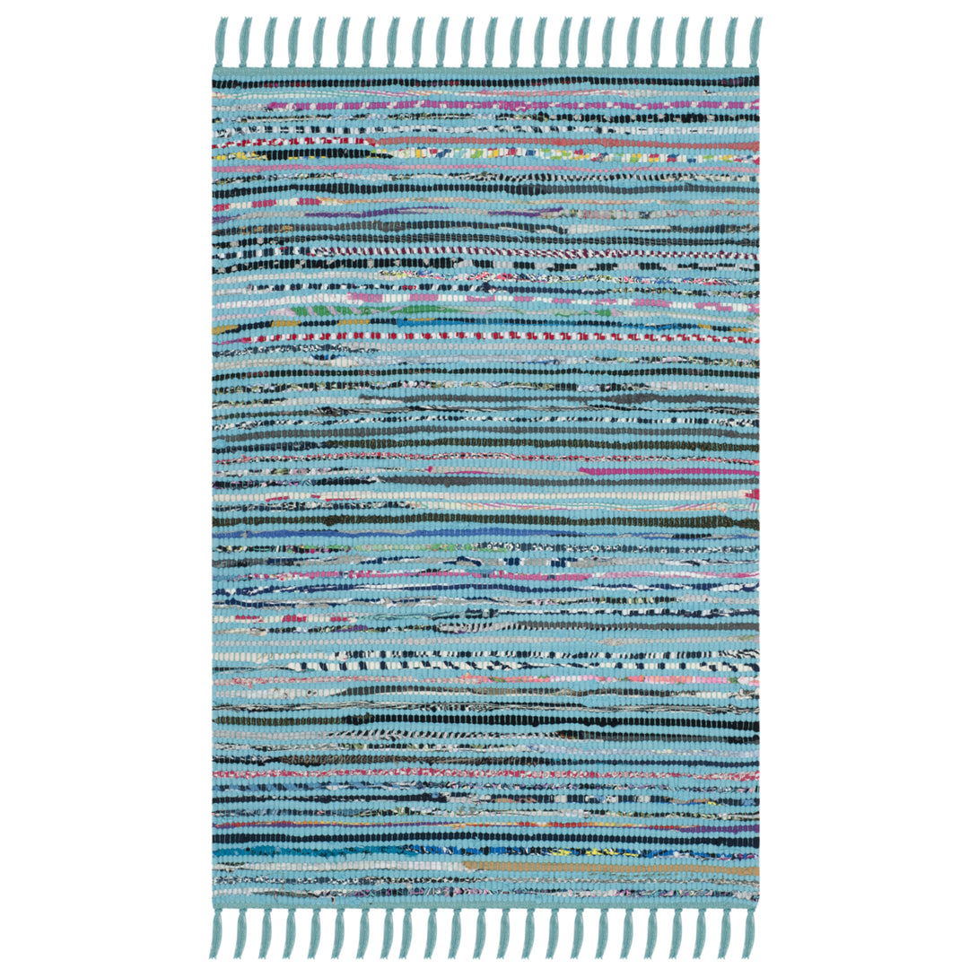 SAFAVIEH Rag Rug RAR125C Handwoven Turquoise / Multi Rug Image 2