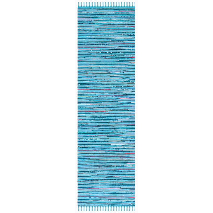 SAFAVIEH Rag Rug RAR125C Handwoven Turquoise / Multi Rug Image 3