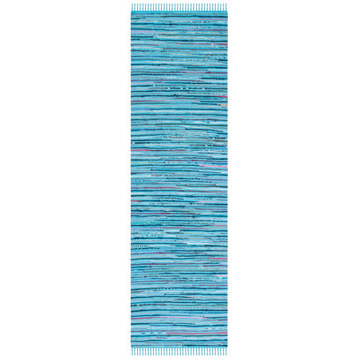 SAFAVIEH Rag Rug RAR125C Handwoven Turquoise / Multi Rug Image 1