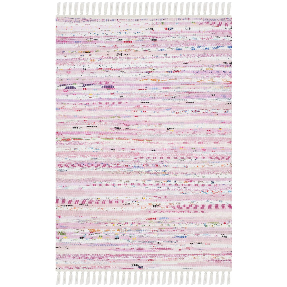 SAFAVIEH Rag Rug RAR125E Handwoven Light Pink /Multi Rug Image 2