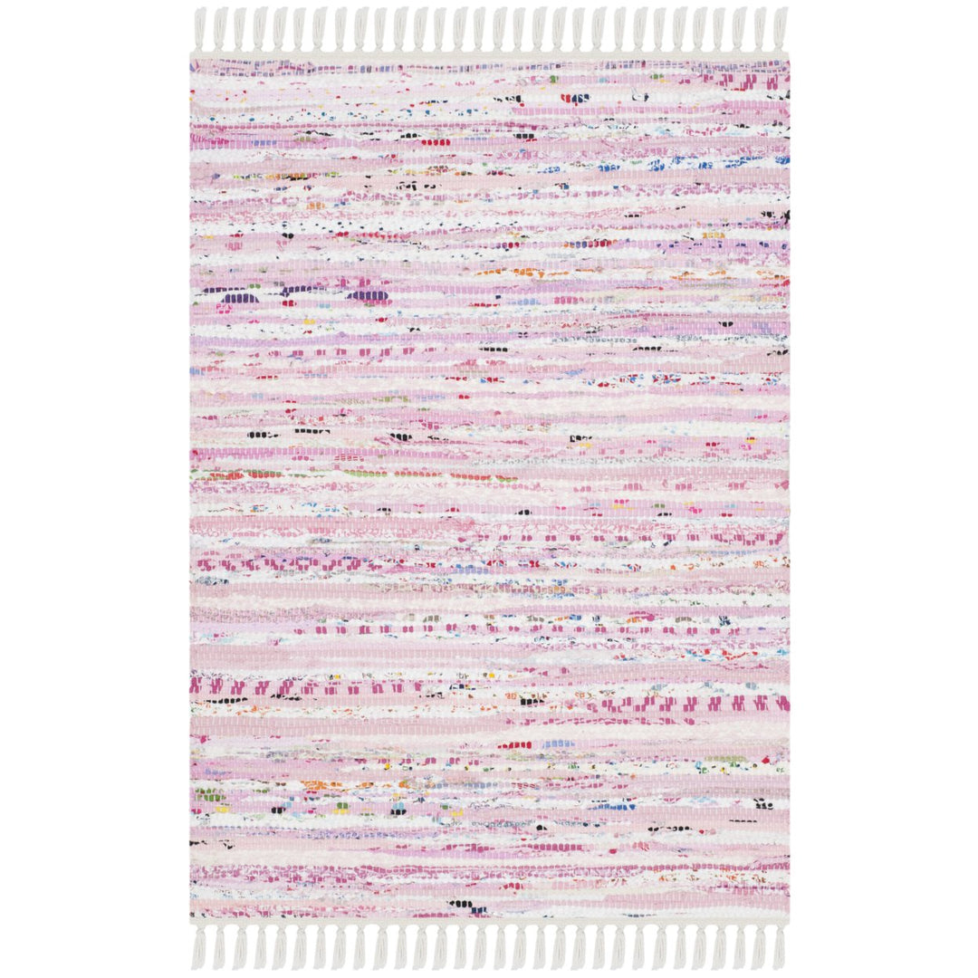 SAFAVIEH Rag Rug RAR125E Handwoven Light Pink /Multi Rug Image 2