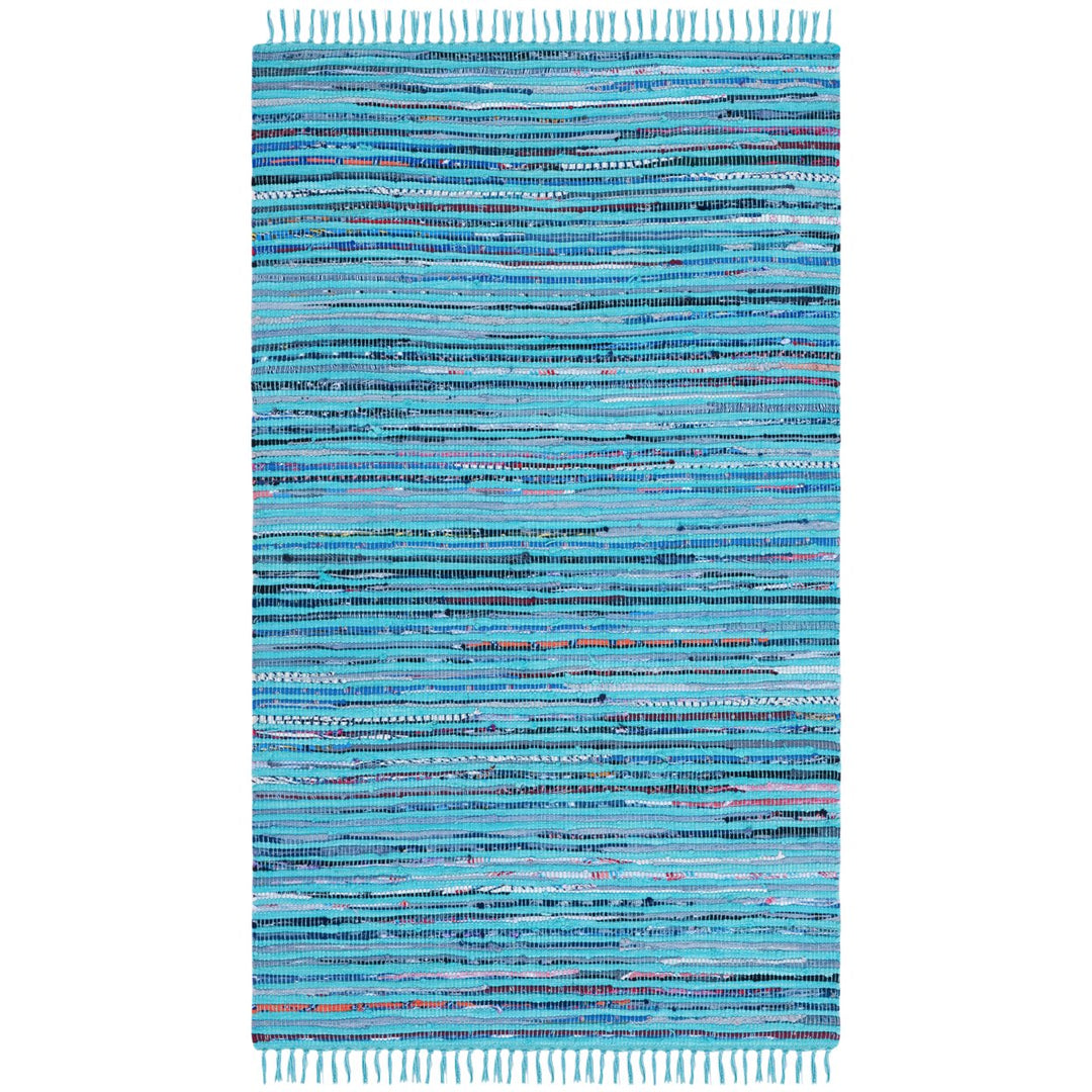 SAFAVIEH Rag Rug RAR125C Handwoven Turquoise / Multi Rug Image 5