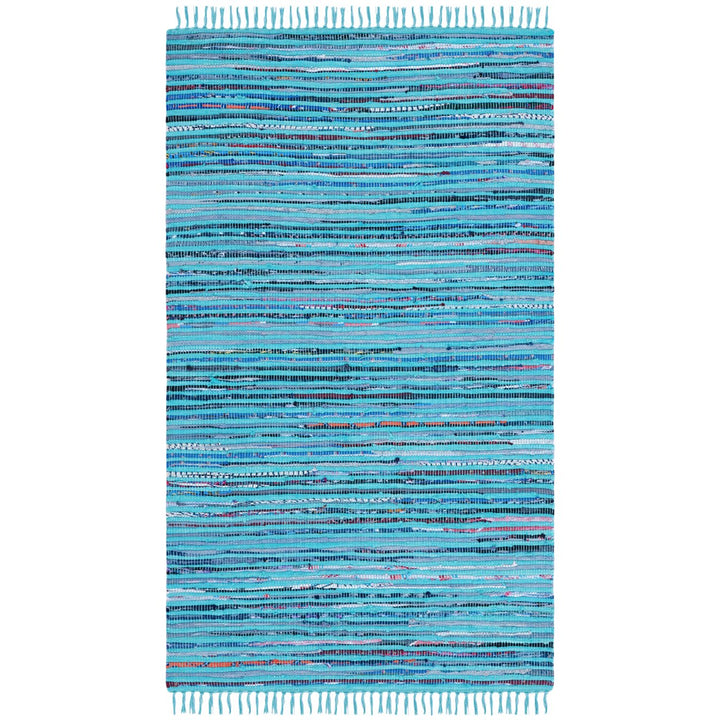 SAFAVIEH Rag Rug RAR125C Handwoven Turquoise / Multi Rug Image 5