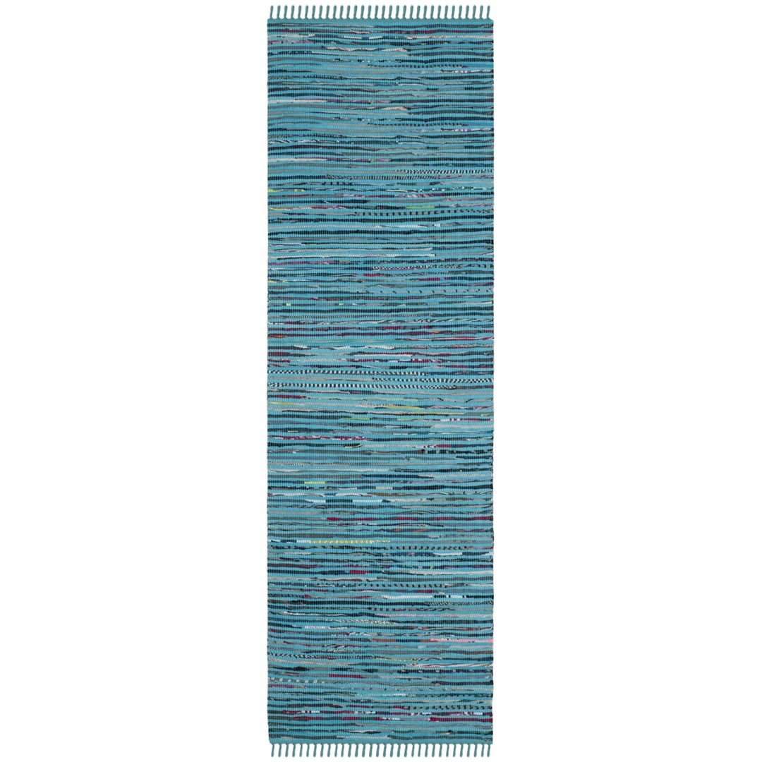 SAFAVIEH Rag Rug RAR125C Handwoven Turquoise / Multi Rug Image 6