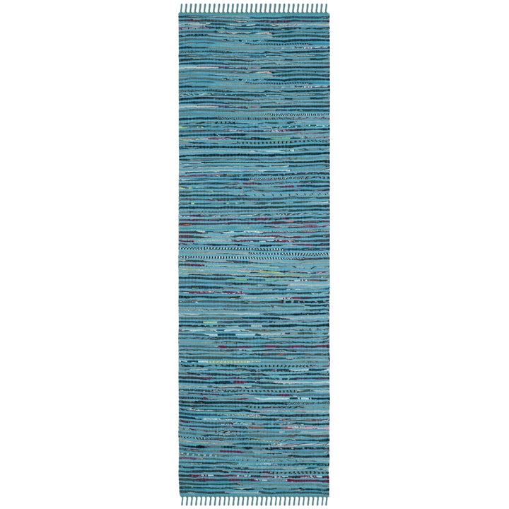 SAFAVIEH Rag Rug RAR125C Handwoven Turquoise / Multi Rug Image 6