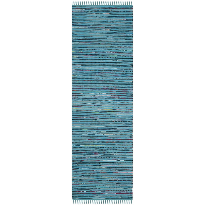 SAFAVIEH Rag Rug RAR125C Handwoven Turquoise / Multi Rug Image 1