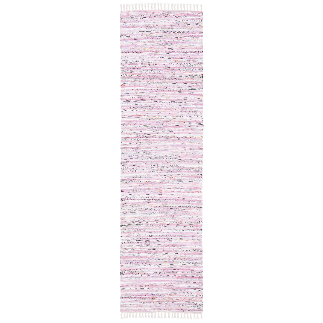 SAFAVIEH Rag Rug RAR125E Handwoven Light Pink /Multi Rug Image 1