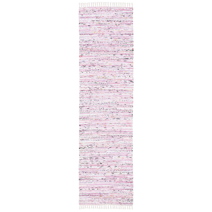 SAFAVIEH Rag Rug RAR125E Handwoven Light Pink /Multi Rug Image 1