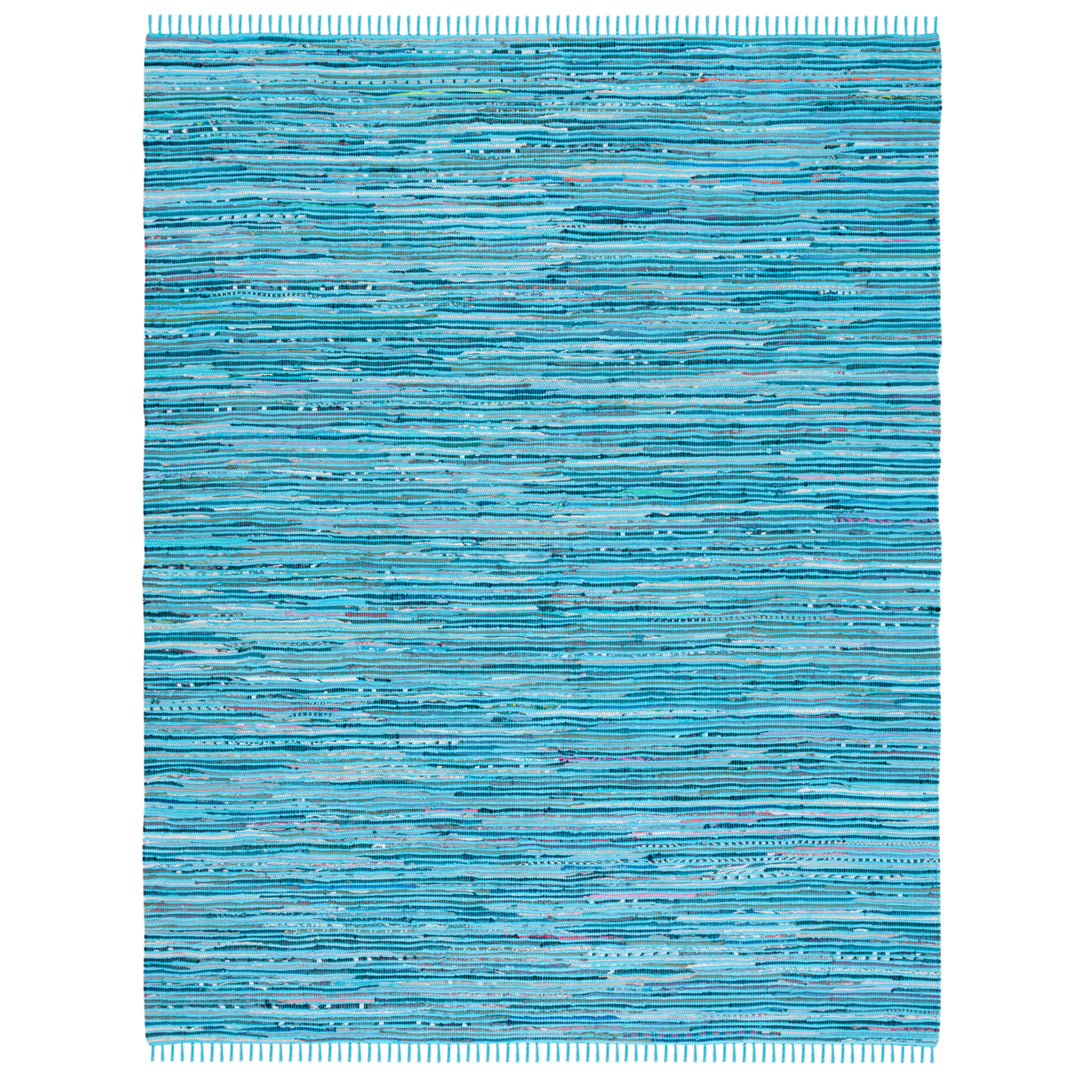 SAFAVIEH Rag Rug RAR125C Handwoven Turquoise / Multi Rug Image 8