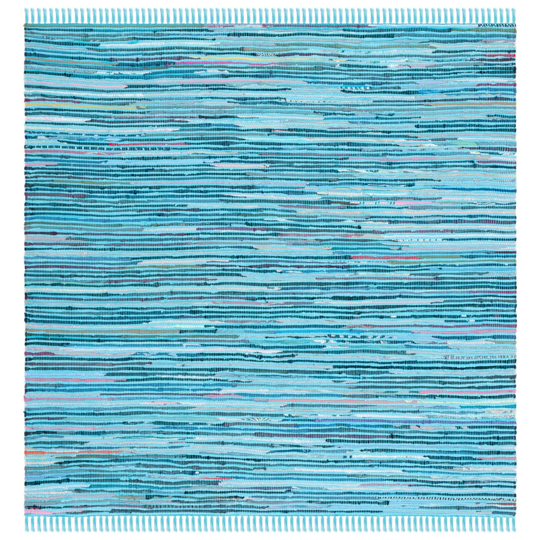 SAFAVIEH Rag Rug RAR125C Handwoven Turquoise / Multi Rug Image 1