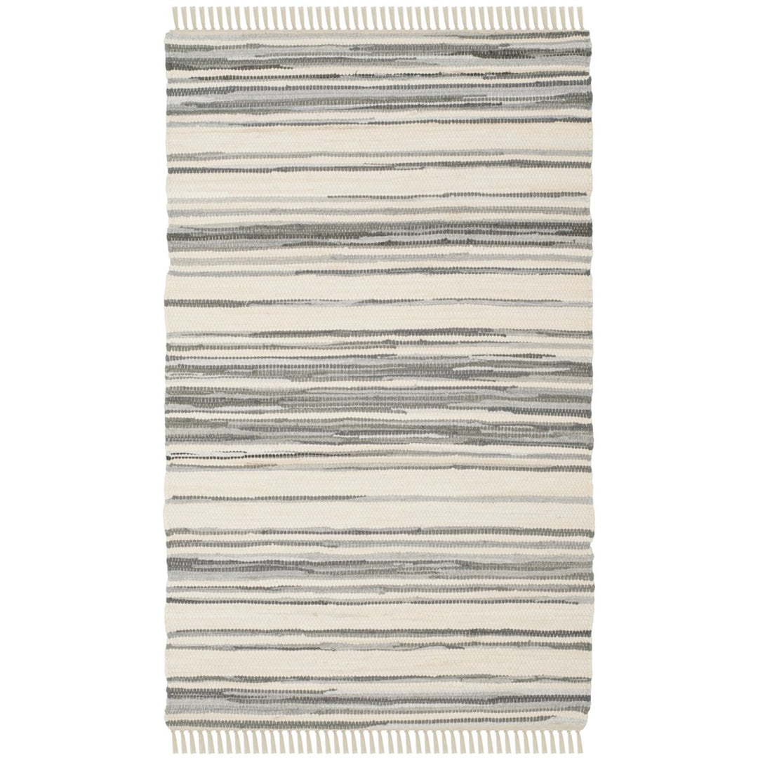 SAFAVIEH Rag Rug RAR126A Handwoven Ivory / Grey Rug Image 1